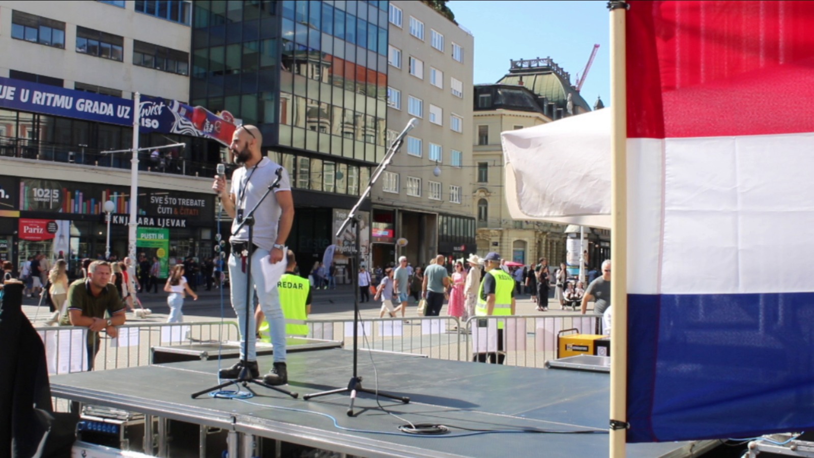 First protest in Zagreb on Ban Josip Jelacic Square 7